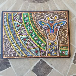 Jeweled Giraffe Soft Leather Notebook/journal NWOT
